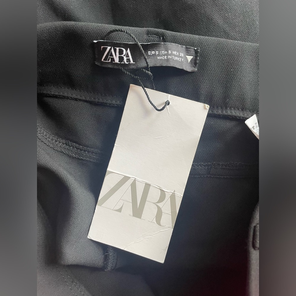 New ZARA Women Black High Pants Size Small - Picture 6 of 10